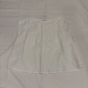 Eileen Fisher Cream Sleeveless Boxy Blouse
